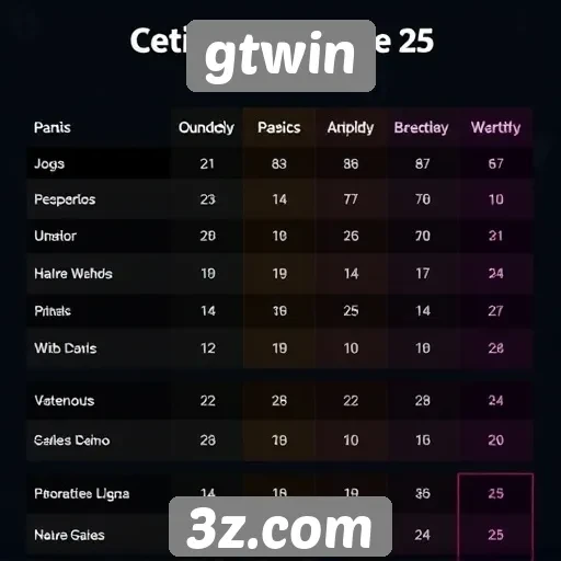 Comparação dos jogos disponíveis no gtwin
